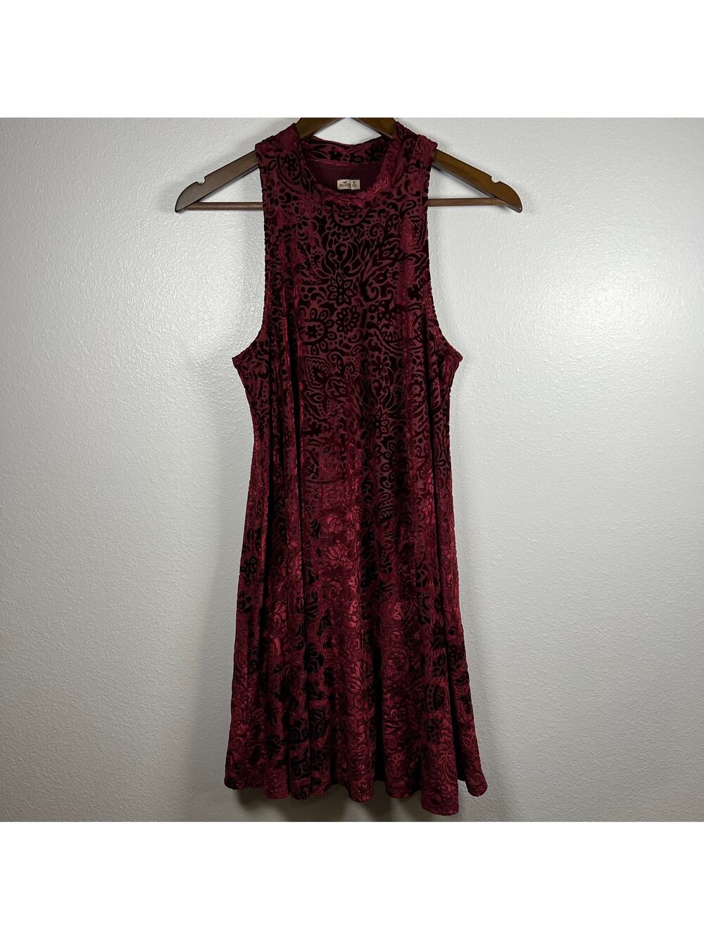 Hollister Women's Velvet Whimsy Goth Paisley Flare Dress